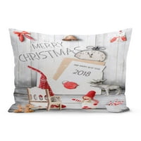 Crveno zvono Sretan Božićni XMAS i novogodišnji likovi jastučni jastučni jastučni poklopac