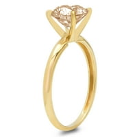 Šampanjac od 0,5CT okrugli rezani Diamond 14K žuti zlatni godišnjica Angažovane prstene veličine 7.5