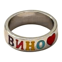 Duhgbne Fashion Colorful Pismo ulje kapljivih prsten ljubavni prsten ženski retro običan poklon za prijatelje