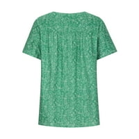 Taotaoxi Women plus veličina kratkih rukava V-izrez bluza za bluzu pulover majica Žene vrhovi na rasprodaji