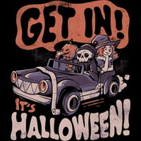 Uđite u svoju Noć vještica - Halloween bundeve lubanje, juniori mornarički plavi grafički tee - dizajn