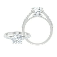 Rosec dragulji CUS MOISSANITE Zaručnički prsten, moissitni zaručni prsten za angažman za žene, srebro,