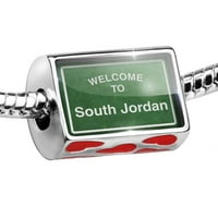 ZELENI ZELENI CUTNI znak Dobrodošli u južni Jordan Charm odgovara svim evropskim narukvicama