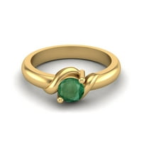 Okrugli oblik originalno zeleno smaragdno sterling srebrni zlatni vemreil žene obećavaju prsten