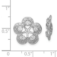 Bijele jakne i poboljšanje srebrne srebrne naušnice i pojasevi april ženski Topaz okrugli dijamant 15