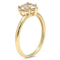 2. CT sjajan srčani rez mimolirani dijamant 18k žuti zlatni pasijans prsten sz 10.5