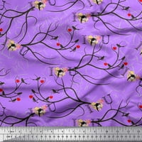 Soimoi pamučna kambrička tkaninska tkanina cvjetna, rat i mačka umjetničke tkanine otisci dvorišta široko
