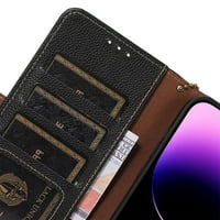 Elepower za Google Pixel 6,3 novčanik, FOLIO PU kožni poslovni dizajn s slotovima kartica Flip kickstand Cash Džep magnetska kopča 360 ° puna šljiva zaštitna ljuska, crna