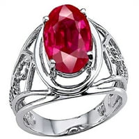 Tommaso Design Veliki ovalni otvorio je rubin prsten u kt bijeloj zlatnoj veličini za odrasle