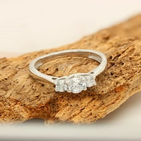 Tri kamena okrugla Diamond Angažman vjenčani prstenovi za žene - 0. Carat Okrugli rez kamen od kamena