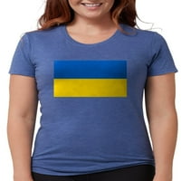 Cafepress - majica zastava Ukraine - Womens Tri-Blend majica