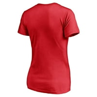 Ženska fanatika brendirana crvena Calgary Flames Plus Size Mascy u majici V-izrez
