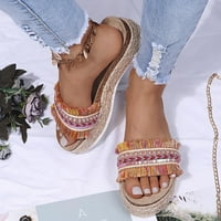 Modne žene Ljeto Udobno listić na ravnim cipelama Plaža Tkanje papučari peep toe prozračne sandale