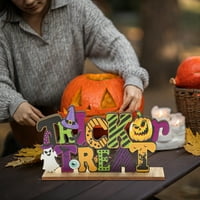 HEMOTON Drveni slomovi znak Halloween Stol Dekor stolom za stolom Halloween Party