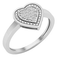DazzlingRock kolekcija okrugla bijeli dijamantski probeli prsten za žene u 10k bijelo zlato, veličine