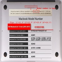 Kaishek Hard Case Shell Cover kompatibilan sa starim Macbook Air S - A + crna poklopac tastature, serija