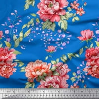 Soimoi svilena tkanina od lišća i božura cvjetna tiskana tkanina od dvorišta široka