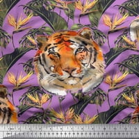 Tropički listovi Soimoi Rayon Tropical & Tiger Lice Jungle štampano tkaninsko dvorište široko