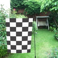 Crna bijela karirani uzorak zastava za vrt za popločani dio dvorišta, travnjaka i vrta