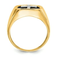 Čvrsta 14K žuto zlato vs simulirani CZ muški prsten