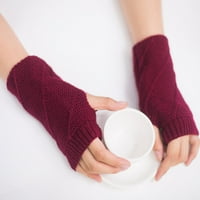 Ispod 5 $ Ženska djevojka pletena ruka bez prsta, držite tople zimske rukavice meko toplo mitten na