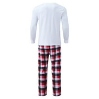 Božićni pokloni Božićni muškarci tata ispis bluza i hlače xmas porodična odjeća pidžama poliester bijeli
