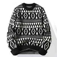 Pumfeys PIMFYLM dugi pulover za muškarce MENS pulover Dukseteri plus size s rukavima crna 2xl