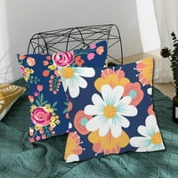 Putformme Cushion Cover Super Mekana lagana njega Poliester cvjetni kvrgani kvadratni jastučni jastučni