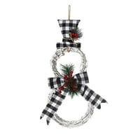 SHPWFBE božićni ukras kockice DIY osvetljeni snjegović vinovši krug osvetljeni krug ulaznih vrata Kućni