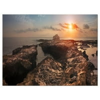 Dizajn Art Rocky African obala Panorama Fotografski otisak na omotanu platno
