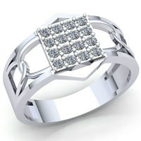 Prirodno 2ct okrugli rez dijamantski modernog angažovanog godišnjice prstena od punog 10k ruža, bijelo