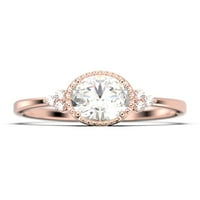 Prekrasna Art Nouvea 1. Carat ovalni rez Diamond Moissite pristupačni zaručnički prsten, Dainty Moissine