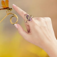 Modni jednostavni zlatni biserni dijamant cirkonski damski prsten za prsten za prsten za prstenje ružičaste