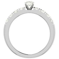 Zaručni prstenovi za žene - okrugla sjajna 14k bijelo zlato 1. CT Gia certifikat