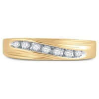 Zlatna zvjezdica 14kt žuti zlatni mens okrugli dijamantski vjenčani prsten za vjenčanje CTTW