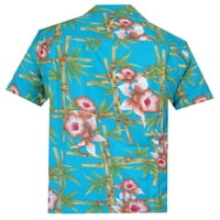 Havajski majice Muški cvjetni bambus Plaža Aloha Ležerni odmor Tirkizni s