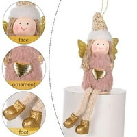 Xmas Tree Viseća ukras Anđeoski lutka Bap Ornament Fairy Girl Privjesak Božić Kids Poklon Početna Dekor