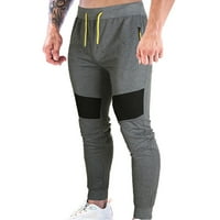 Sanbonepd Muški srednji struk casual joggers dukseri Muške Slim Fit Yoga hlače sa džepovima