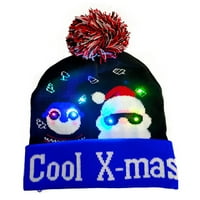 Zima sretan božićni pompom kapa šešira LED svjetlo toplo pleteni panijski poklon