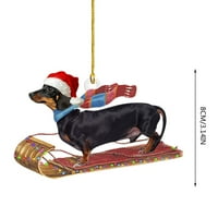 Božićni psi ukras dvostrano akrilni božićni privjesak za odmor