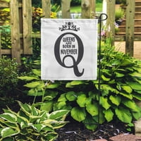 Vintage Queen Crown Silhouette Royal Emblem Q Pismo su rođeni vrtna zastava Dekorativna zastava Baner