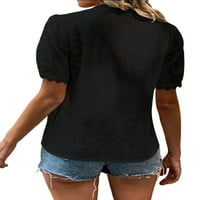 Baycosin ženske bluze srušiti casual s proljetni ljetni kunit tiskani kratki rukav o vrat majica