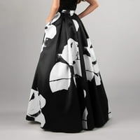 Guvpev modni ženski suncokret print vintage plus veličina plićaka s plihovima s visokim strukom - xxxxxl