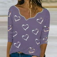 Ženski vrhovi bluza Grafički otisci Kratki rukav Ležerne košulje V-izrez Modna svijetlo Smeđe S