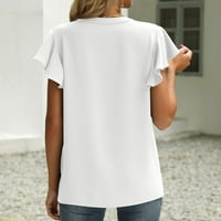Ženski ljetni vrhovi bluza casual grafički kratki rukav otisci Žene košulje Henley Coffee 3xl