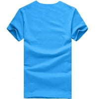 MLQIDK Ženski gradijentni print rukav okrugli vrat Loose Tops T majica Bluza plus veličina, ljubičasta