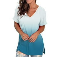 Apepal Womens Lable Fit Thirts Kratki rukav Ljetni vrhovi Ležerne vježbe Yoga Tuničke T košulje Plus
