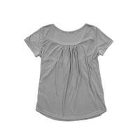 Nova dužina rukav ženski vrhovi modni ljetni V-izrez rukav s pune casual majice bluza za bluzu za žene