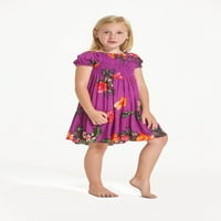 Rovga Toddler Djevojka haljina s dugim rukavima cvjetna casual velika haljina ljetna sreća cvjetno odijelo