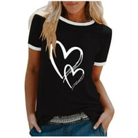 Košulje za žene Grafički čvrsti dno košulje za okrugli vrat Hot Girl Slim Slim s dugim rukavima majica